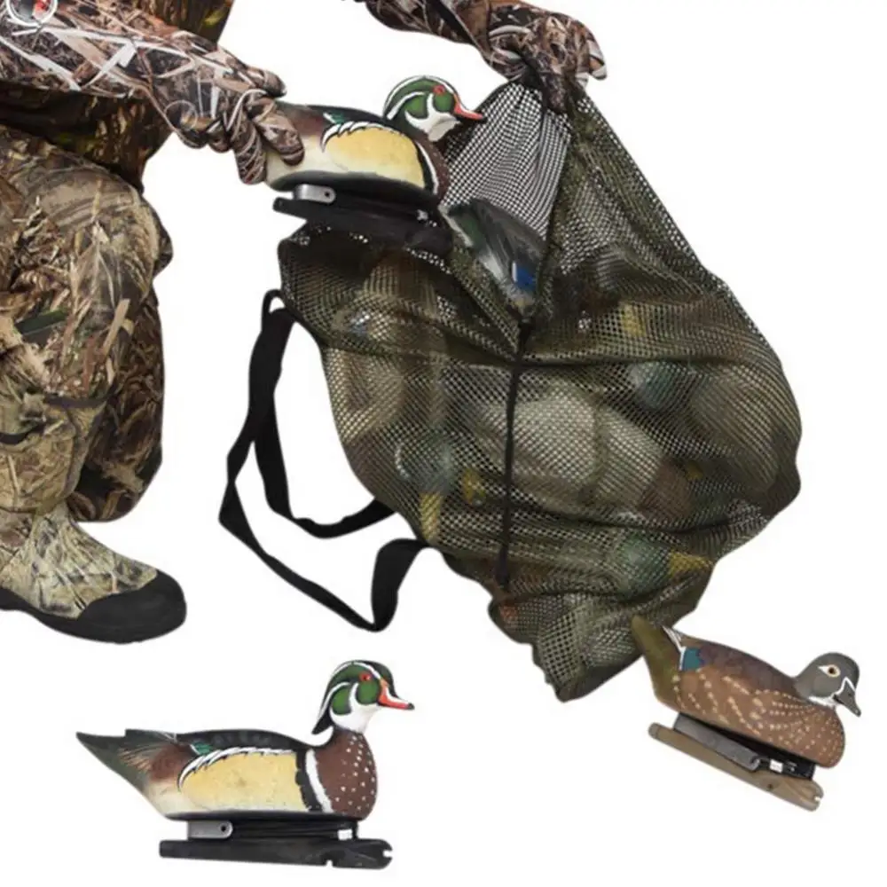 

Outdoor Duck Gooses Mesh Luring Decoy Shoulders Bag Drawstring Hunting Backpack Outdoor Hunting Supplies Marllard Carrying Duck