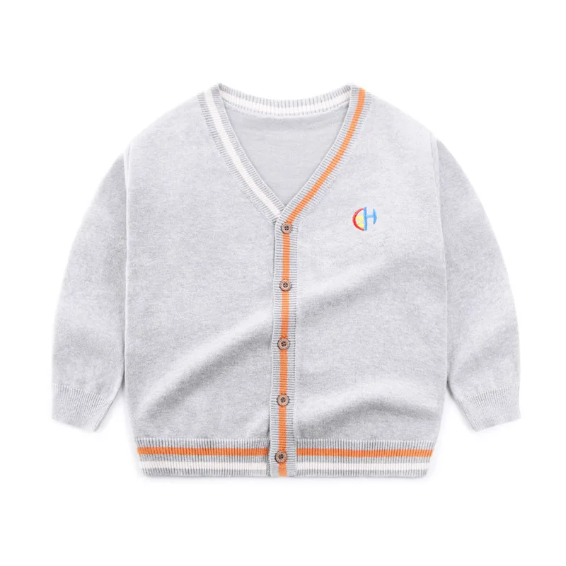 Spring Solid Baby Boys Sweater Cardigan Coat Autumn Winter Children's Sweaters Kids Knit Clothes V-Neck Toddler Sweaters 4-12y