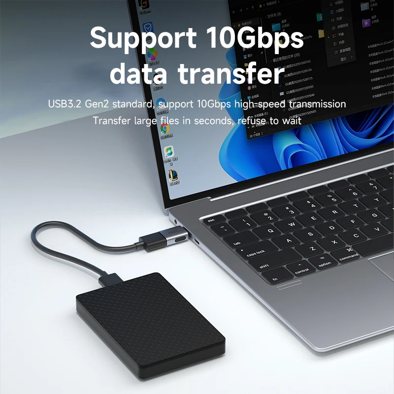 Hagibis adaptador USB A tipo C OTG, transferencia de datos de alta velocidad, 10gbps, USB C macho A hembra para Macbook Pro, iPhone 15, iPad, tableta