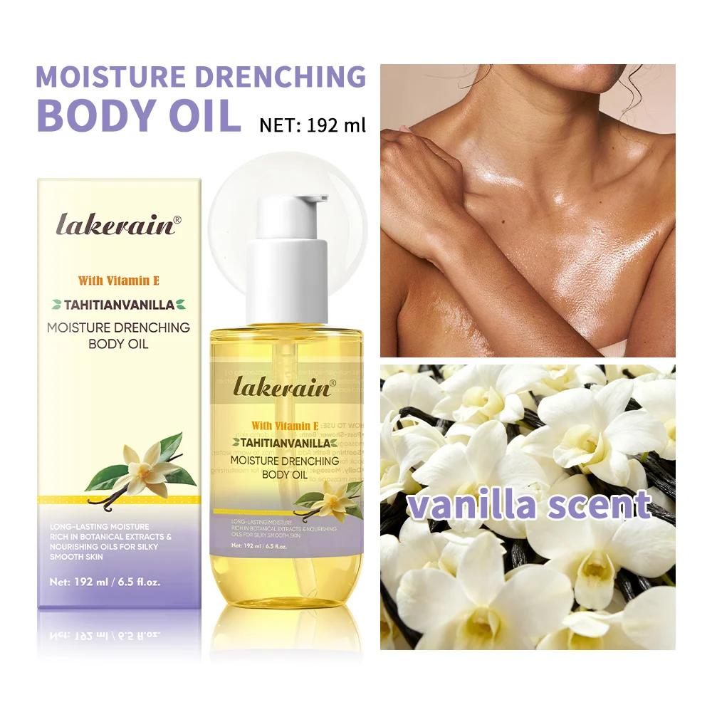 Cocoa Butter Body Oil Shea Vitamin E 72Hr Hydration Moisture Drenching Vanilla Soothes Dryness Protects Skin Body Care