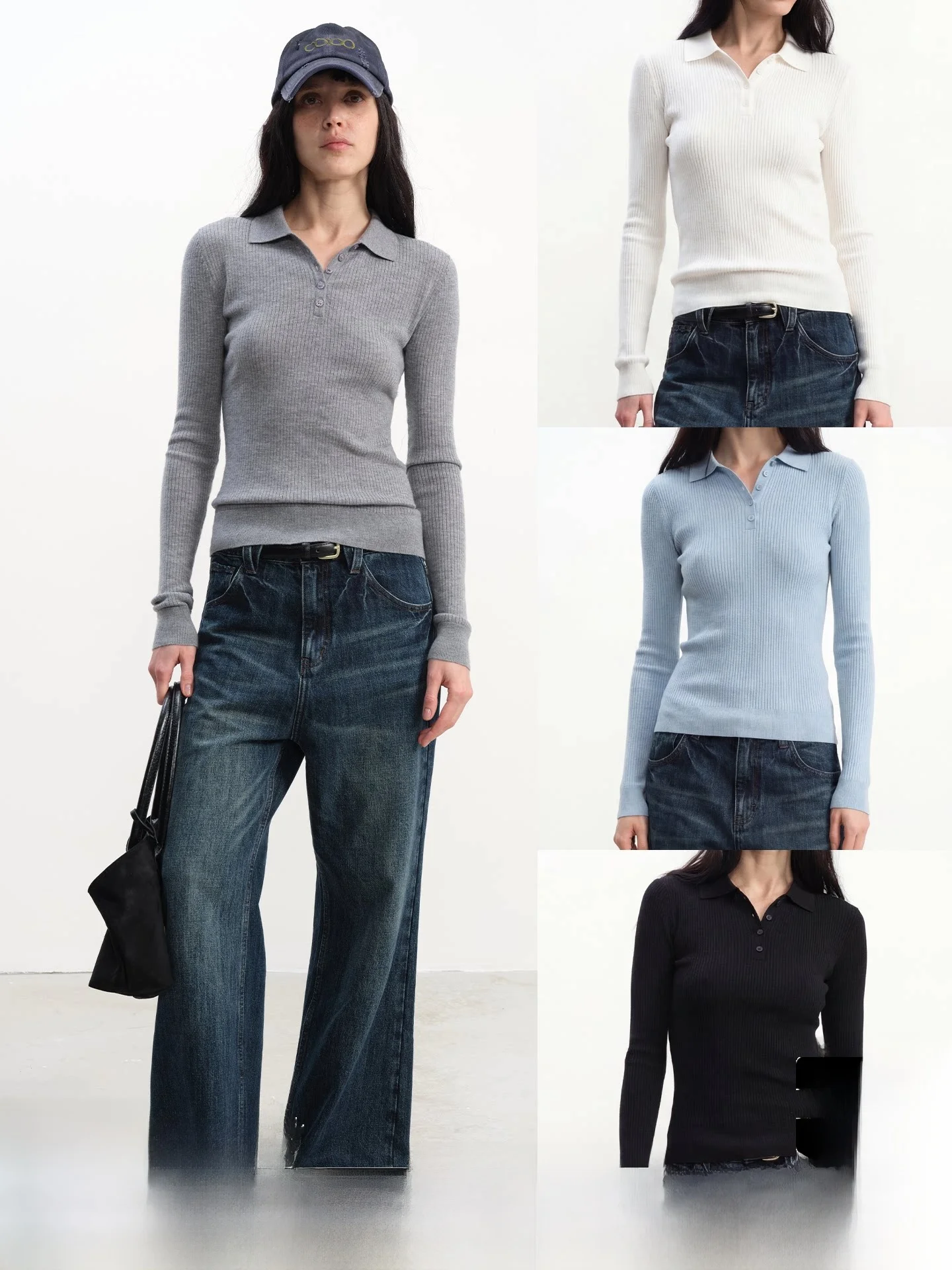 

JCAESAR Women's Ne Knitted Base irt Silk Wool Blend Casual Slim Fit ort Sve Regular Length Spring Faion