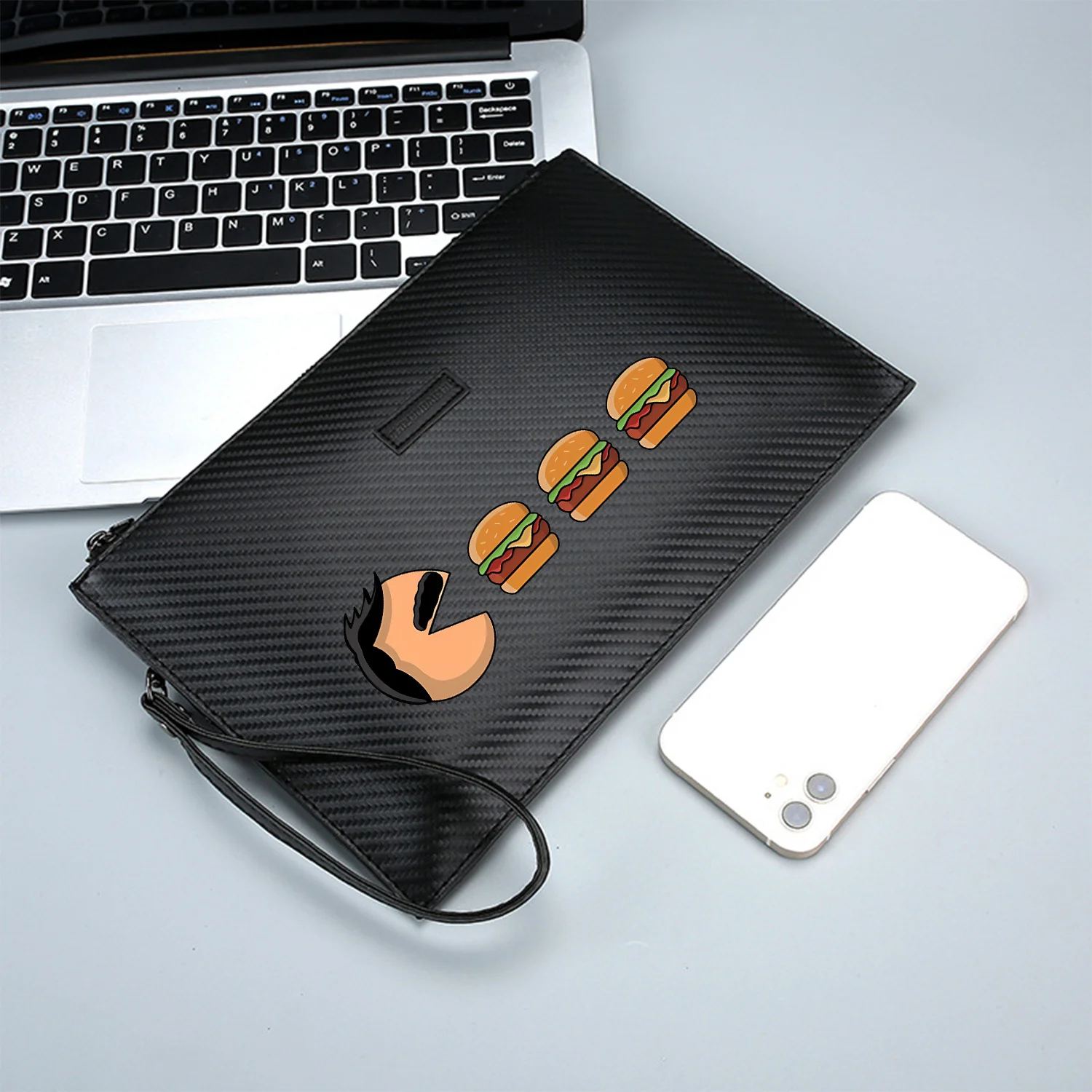 حقيبة يد رجالية من البولي يوريثان مطبوعة أنيقة وعملية للحمل اليومي