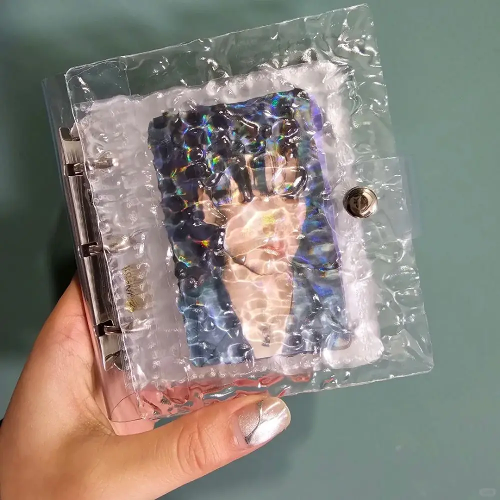 

Water Ripple Transparent Desktop Photo Album Picture Display Loose-leaf Idol Photo Album 3-holes 3inch