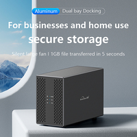 Blueendless Dual Bay Shell Heat Dissipation 3.5 USB 3.0 External Type C Dual Hard Drive Enclosure SATA Array Box HDD Server case