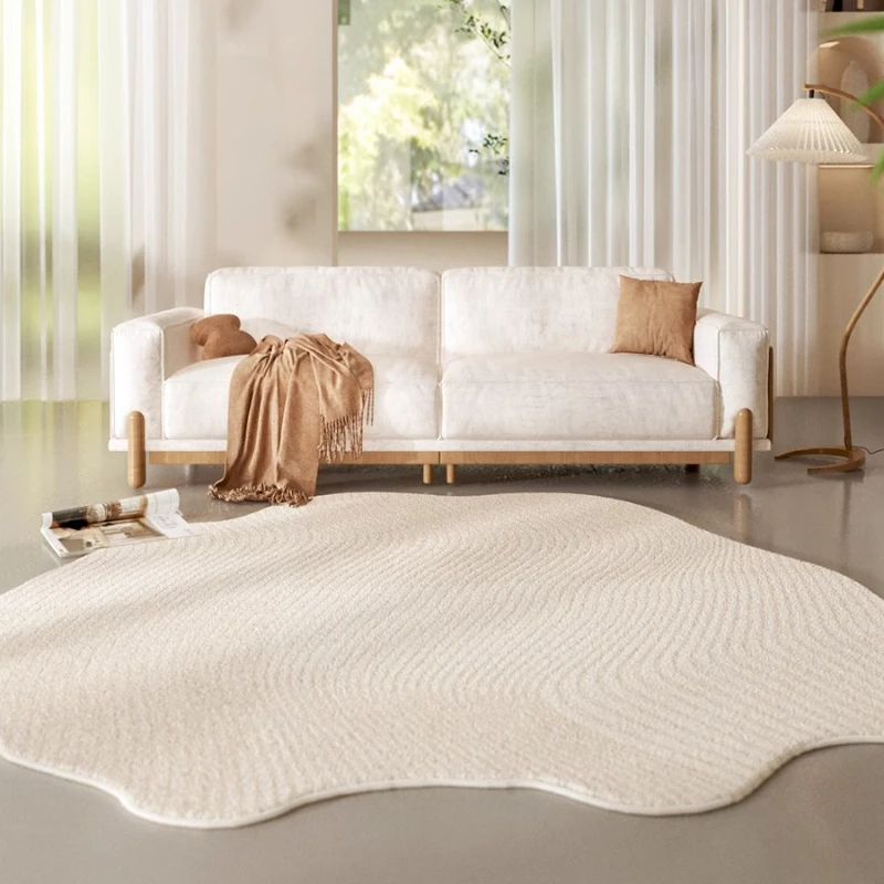 Cream Style Carpets for Living Room Luxury Bedroom Decor Stripe Carpet
