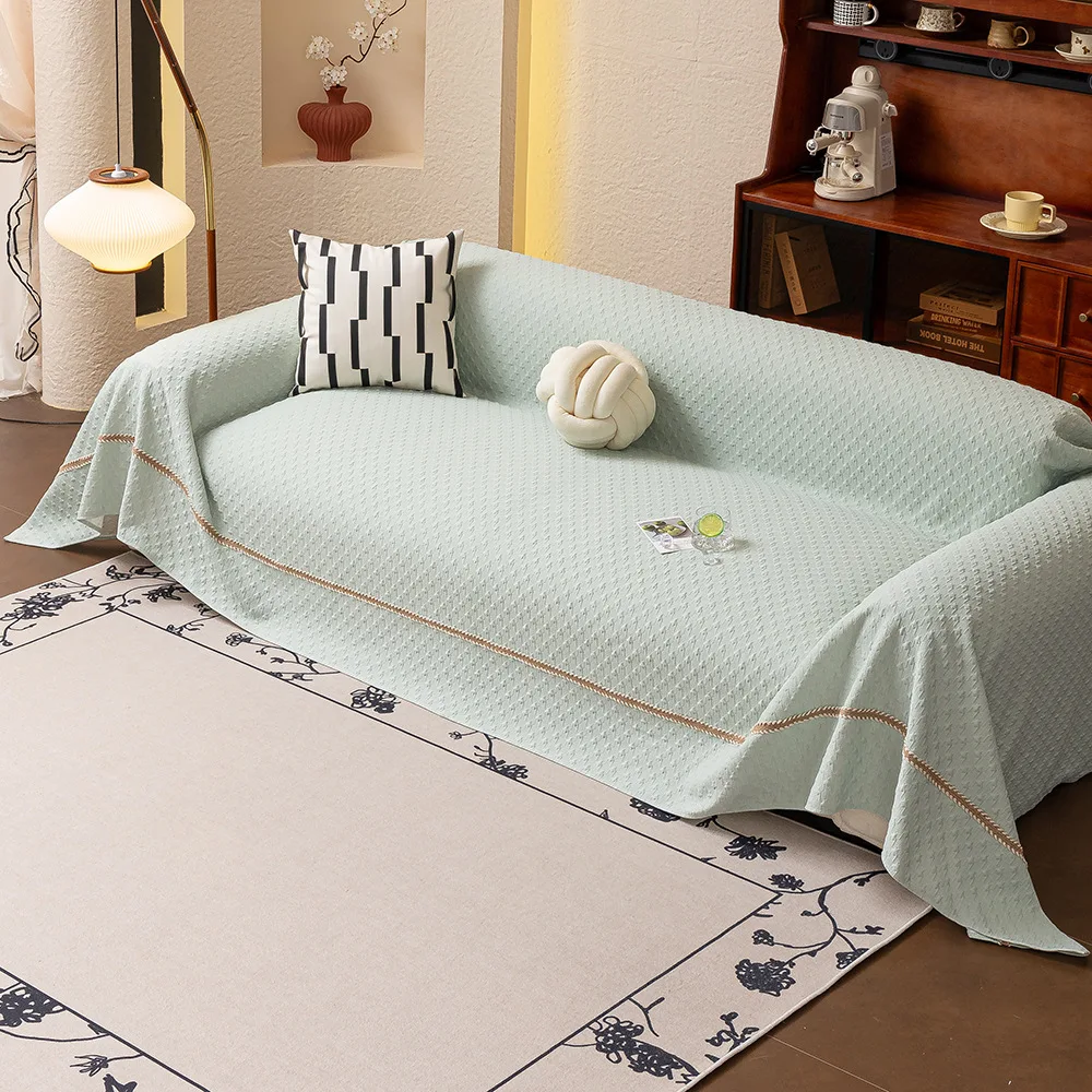Summer Cooling Ice Silk Sofa Towel for Living Room Multifunction Sofa Blanket Protector Cover Universal All Inclusive Cushion