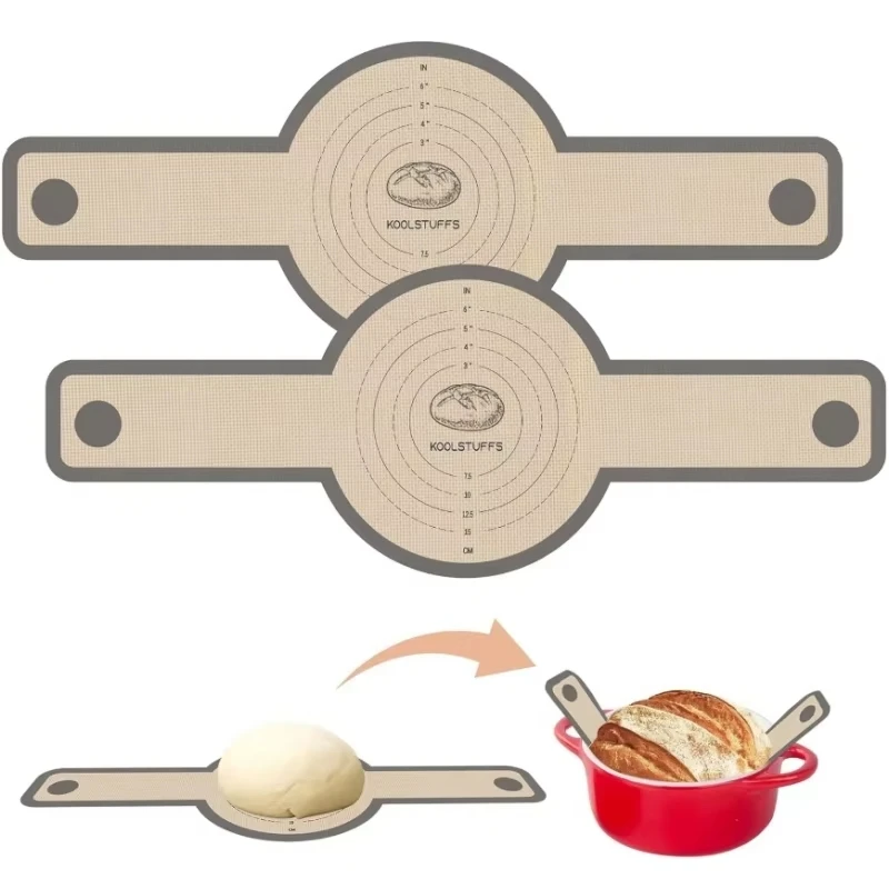 Reusable Silicone Bread Sling for Dutch Oven Baking Mat Long Handles Non-Stick Liners for Transferable Dough Pastry Supplies
