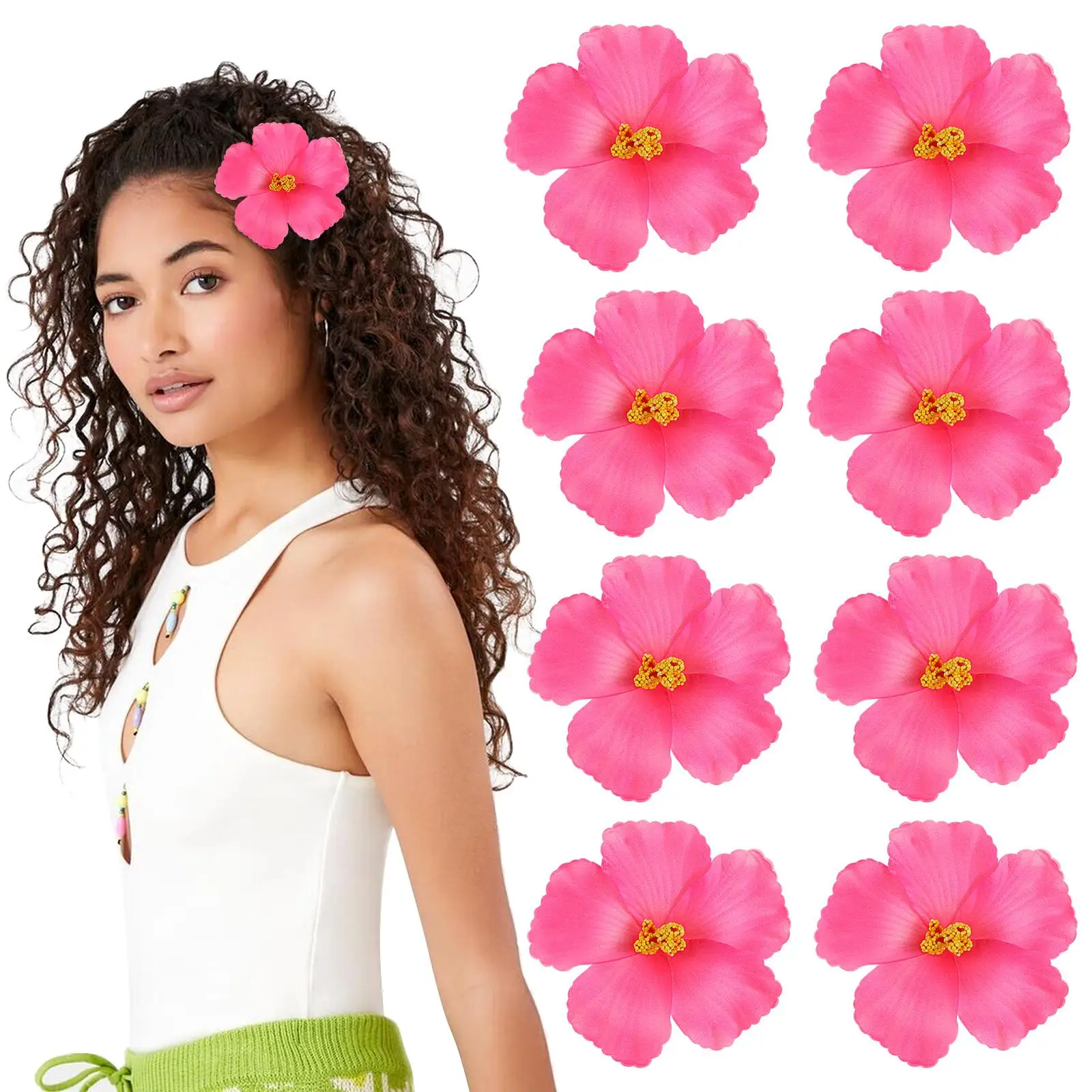 10 Uds. De decoraciones de flores artificiales, Material EVA, guirnalda de flores de hibisco para bebé, posavasos, utilería de fotografía para fiesta en casa