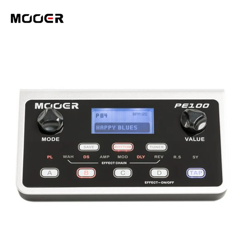 

Portable Effect Guitar Pedal Mooer Pe100 Guitar Multi Effects Pedal Desktop Effects Pedal Lcd Display 39 Effect 10 Metronomes