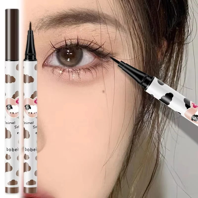 3 Colors Brown Lying Silkworm Liquid Eyeliner Pen Waterproof Big Eyes Makeup Smooth Quick-drying Women Cosmetics Beauty Tool