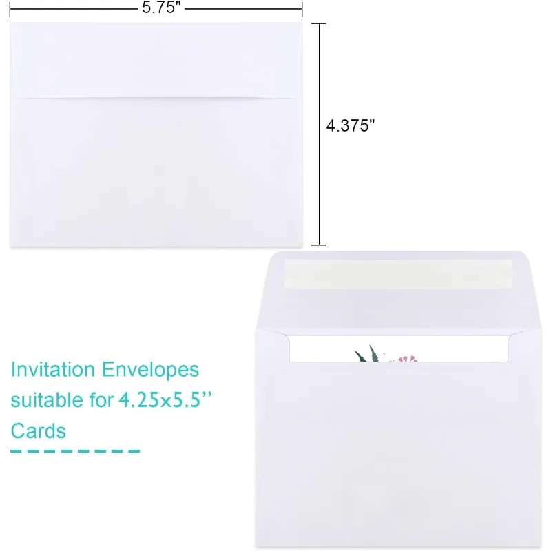 70 Packs  A2 White, Postcard Envelopes, for 4.5x5.5 Cards, Invitations, Envelopes Self Seal for Photos RSVP, Greeting Cards