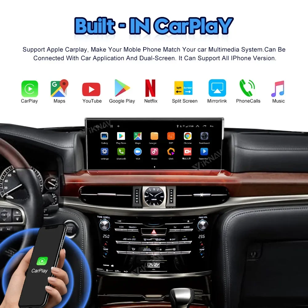 12.3 Inch Car Stereo Radio For Lexus LX570 2016-2021 Multimedia Video Player GPS Navigation CarPlay BT Blu-ray Screen 6G+128GB