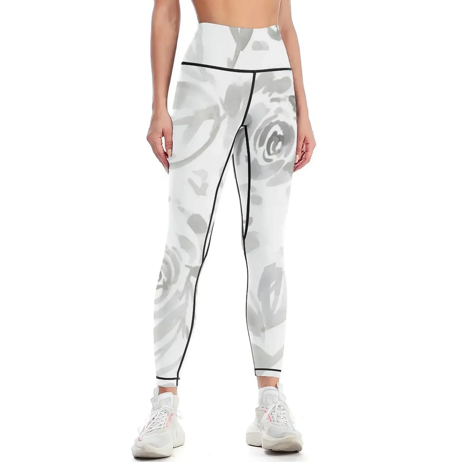 

Evelyn Gray Floral Leggings Jogger pants legings for fitness gym's clothing Sports female Womens Leggings