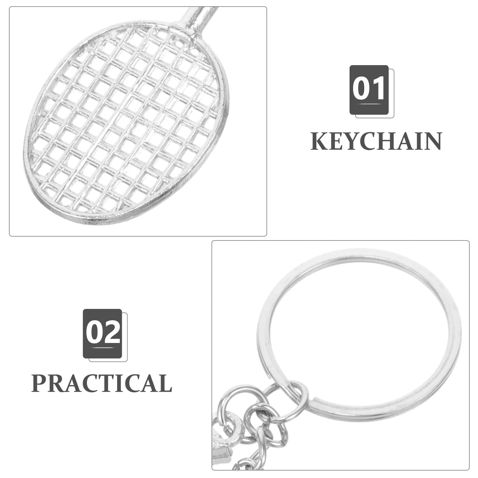 

2pcs Badminton Ball Keychains Metal Key Ring Pendant For Bag Backpack Hanging Decor Sports Keychain Gift For Teens Women