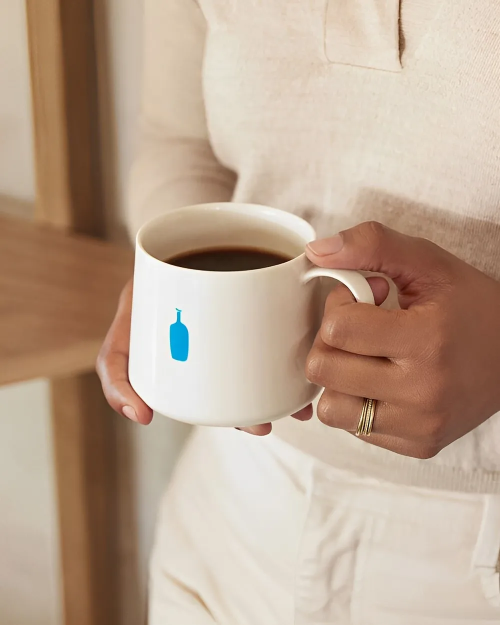 12oz Bluebottle Porcelain Coffee Cup with Handle Ceramic Coffee Mug  Dishwasher and Microwave Oven Coffee Glass Coffee Tea Cup