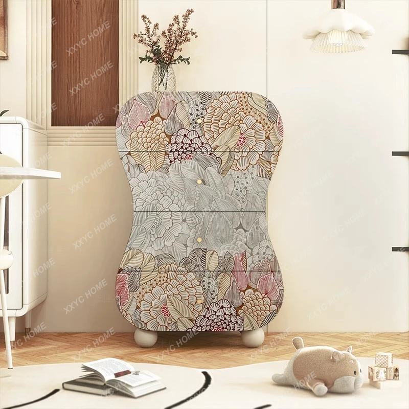 Y Solid Wood Living Room Storage Decorative Cabinet Bedroom Floor-standing Multi-layer Drawer Storage Cabinet