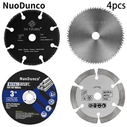 NuoDun 4pcs 3 Inch Cutting Disc 75mm Diamond Grinding Disc Metal Stainless Steel Wood Glass Stone Cutting Mini Grinder Saw Blade