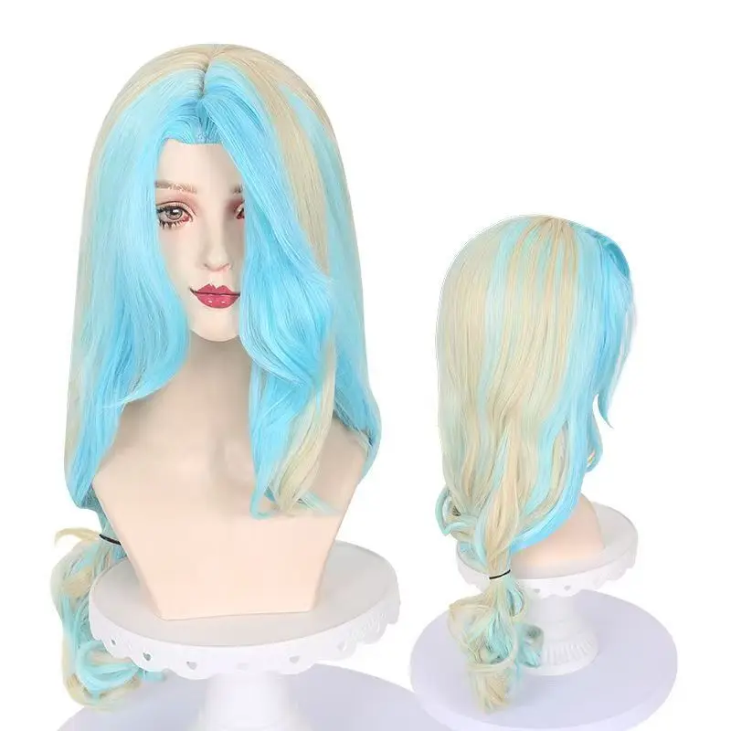 

Cartoon Anime Cosplay Wig Steamy North Star Cosplay Wig Two Tone Voluminous Long Hair Heat Resistant Synthetic Fiber Rose net