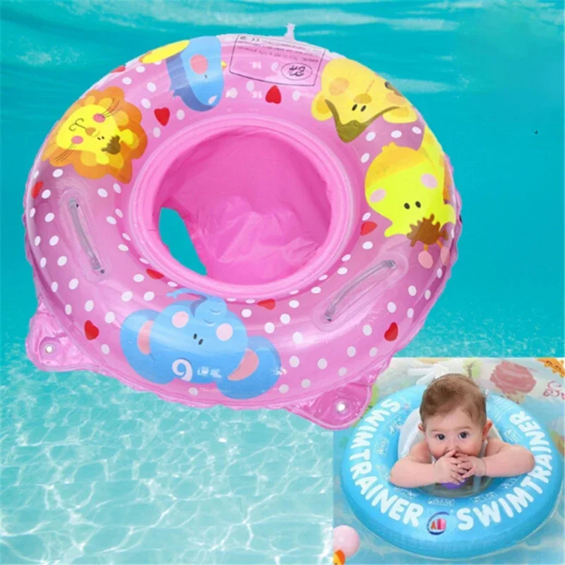 Flotador de asiento de bebé con doble Mango, anillo de natación inflable de seguridad para niños, anillos de piscina, juguetes acuáticos, Círculo de natación para niños