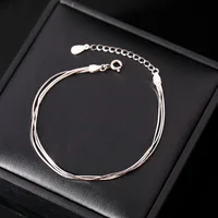 Fashion 925 Sterling Silver Bracelets for Women Simple Korean Multi Layer Coil Adjustable Bracelets Party Wedding Jewelry Gifts 4