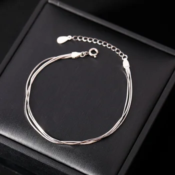 Fashion 925 Sterling Silver Bracelets for Women Simple Korean Multi Layer Coil Adjustable Bracelets Party Wedding Jewelry Gifts 4