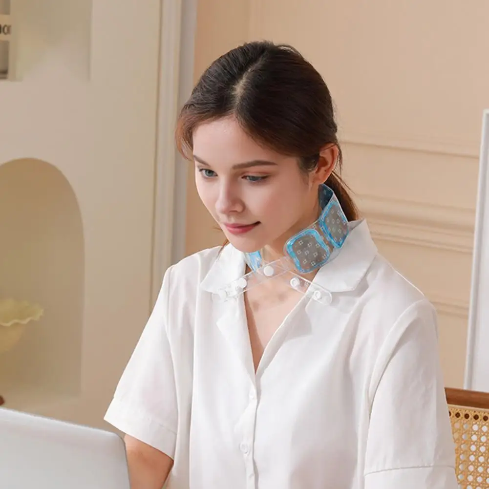 1/2Pcs Reusable Neck Cooling Collar Summer Adjustable Wearable Ice Pack Heatstroke Prevention for Travel Cycling Hiking