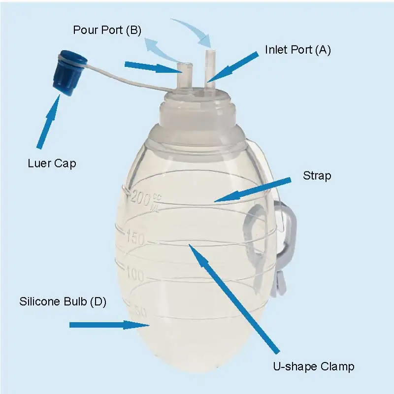 Califed Medical Grade Silicone Reservoir For Wound Drainage 100/150/200/400ml High Quality Silicone Reservoir New