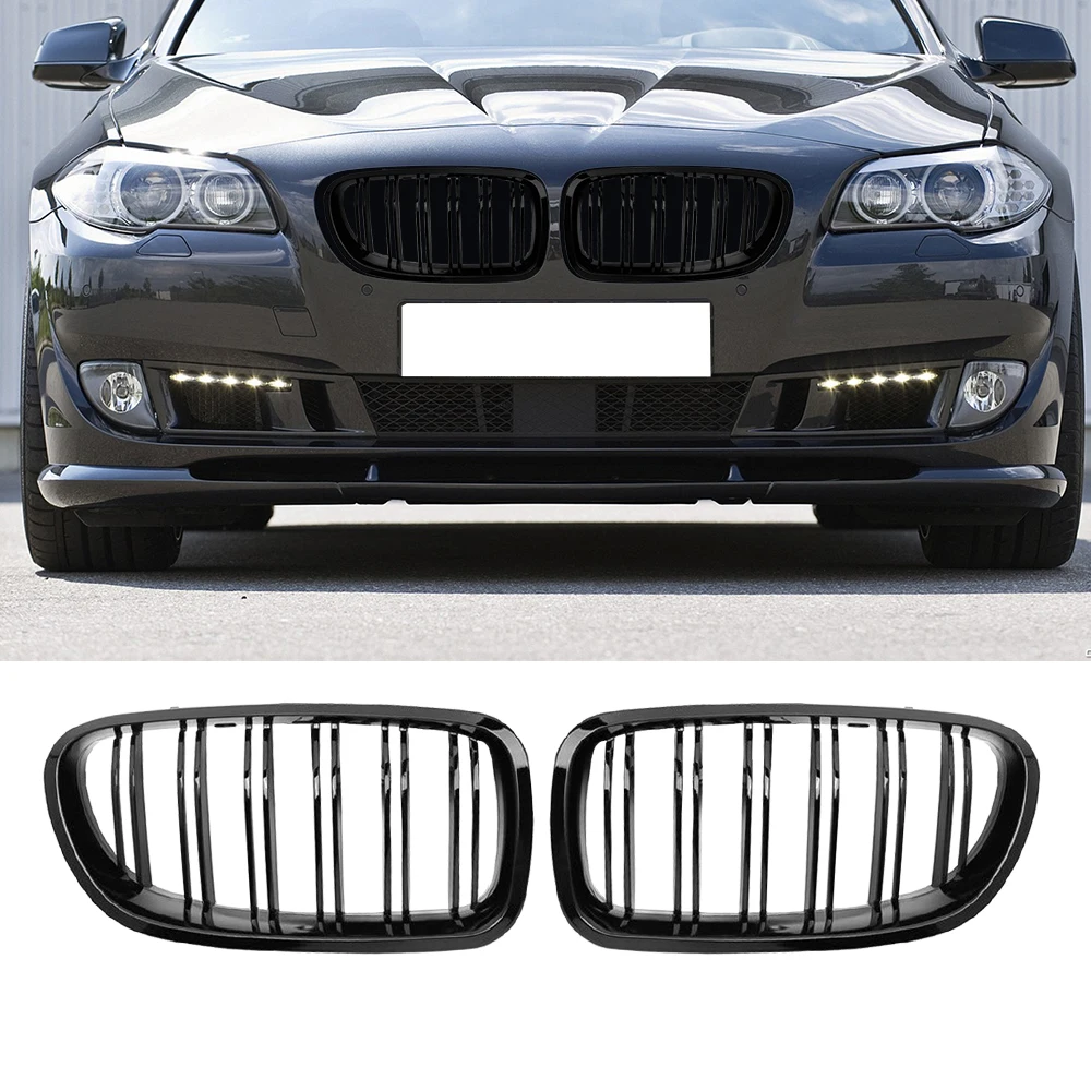 For BMW F10 F11 535i 550i 528i 5 Series 2010-2015 Racing Grills Car Front Grill Kidney Grilles Double Slat Line Accessories