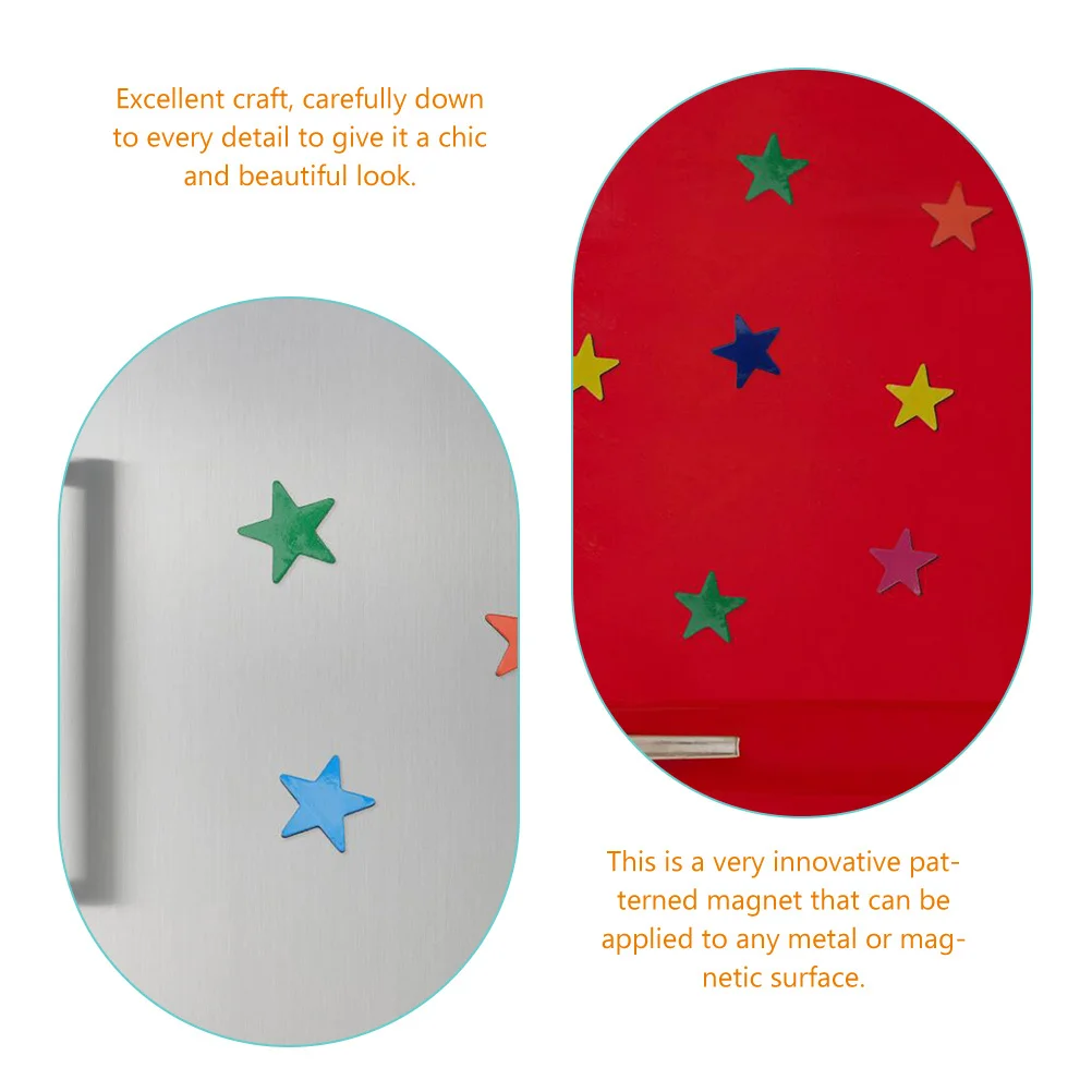 

35pcs Refrigerator Magnets Star Shape Eva Magnetic Material Bright Color Smooth Finish For Fridge Whiteboard Locker