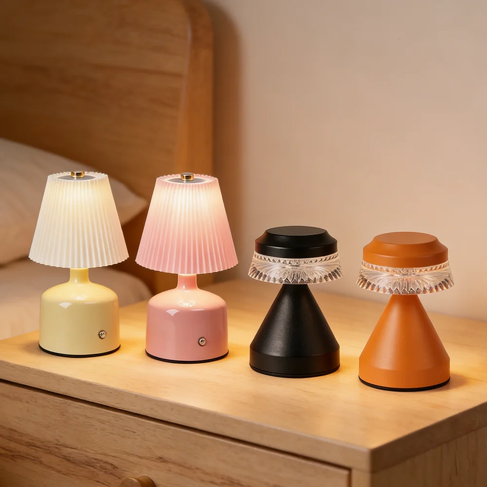

Rechargeable Bedside light Bedroom Fabric Nightlight Home Atmosphere LED Night Light Brightness Adjustable Decoration