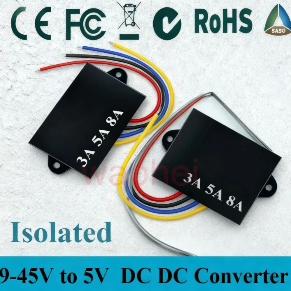 

Isolated 9-45V to 5V 3A 5A 8A DC DC Step Down Converter Stabilizer Regulator Buck Module Power Supply Automotive Regulator CE