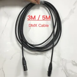 3-5M Moving Head Light DMX Cable 3Pin XLR Connector Foil Shield DMX512 Signal Transfer For Stage DJ Audio Smoke Machine Console