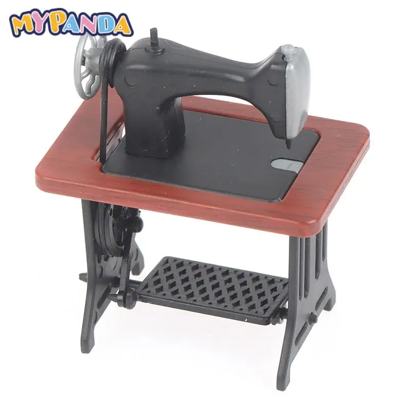 

Dollhouse Decor Miniature Furniture Sewing Machine With Thread Scissors Accessories Dolls House Kids Toys For Girls