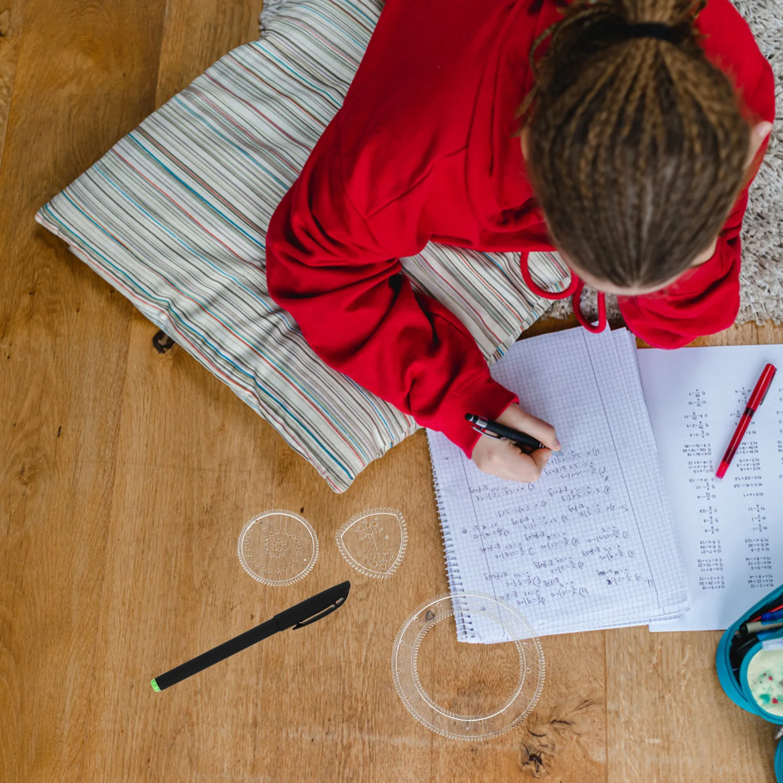 مجموعة قوالب رسم مكونة من 22 قطعة لمجموعة مسطرة الرسم أداة حرفية فنية إبداعية تصميم ملون للنشاط العملي