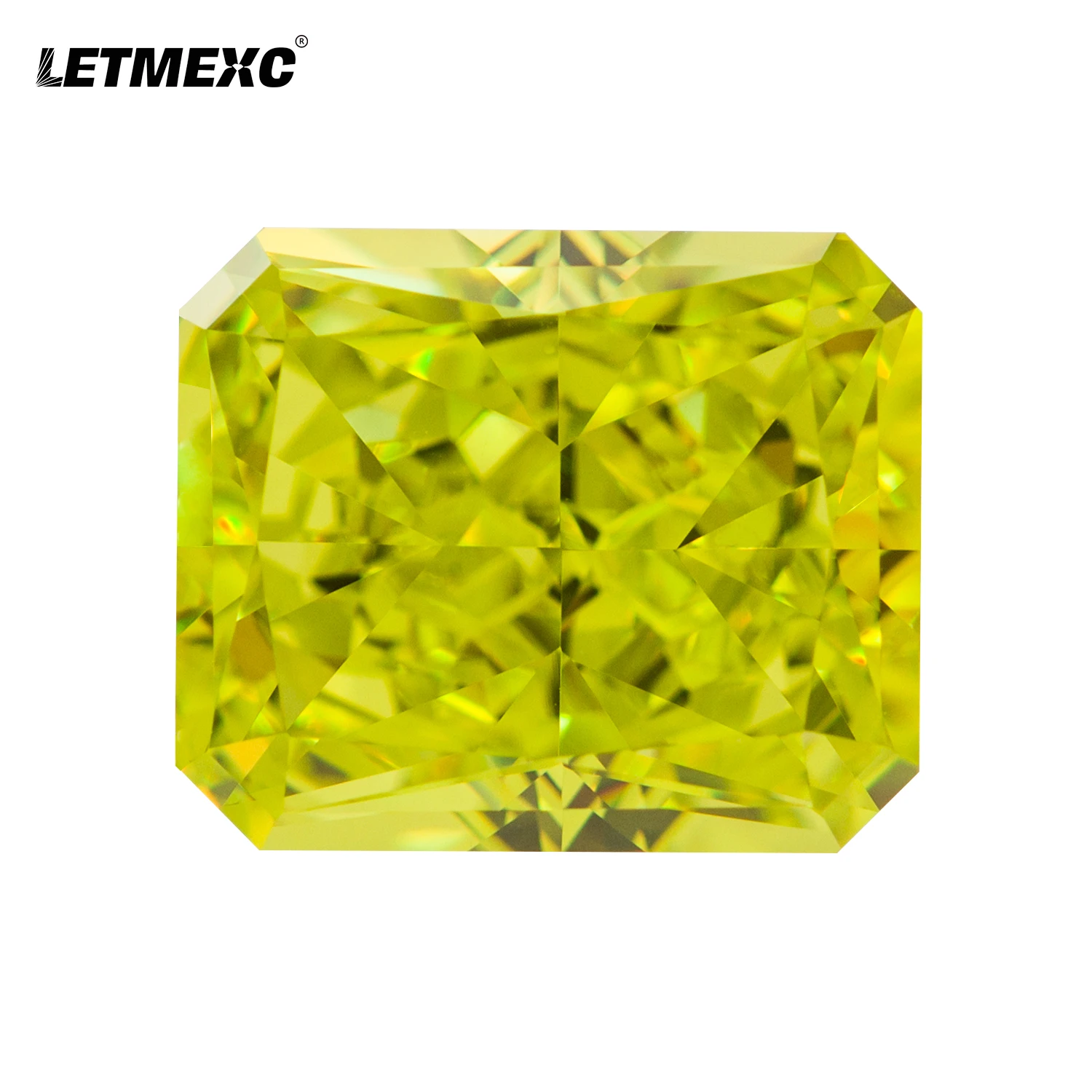 Lab High Carbon Diamond Cubic Zirconia CZ Apple Green Octagon Crushed Ice Cut 10x12mm for Custom Jewelry