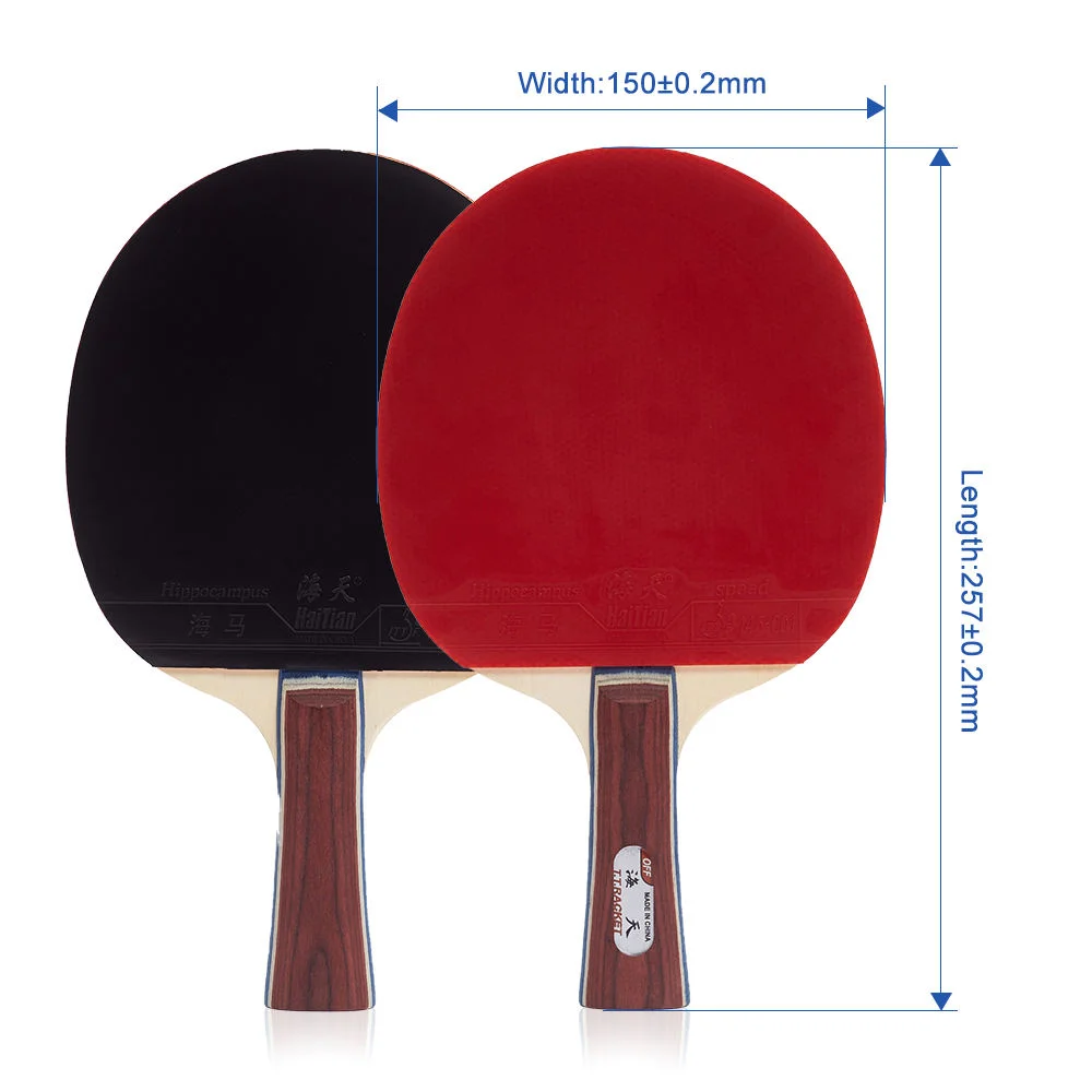 Professional Table Tennis Racket Set, High-Performance Red & Black Rubber Paddles for Training