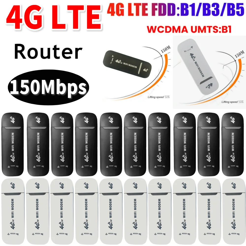 

1-10PCS 4G LTE Wireless USB Dongle 150Mbps Portable Modem Stick WiFi Adapter Universal Pocket Hotspot Dongle Mobile Broadband
