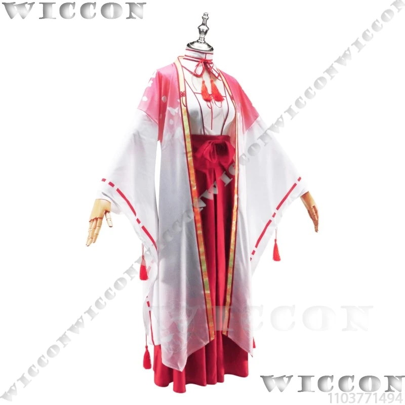 Game Senren*Banka Cosplay Tomotake Yoshino Costume Double Pony Wig Japan Suit Miko Kimono Elegant Girl Women Holoween Customized