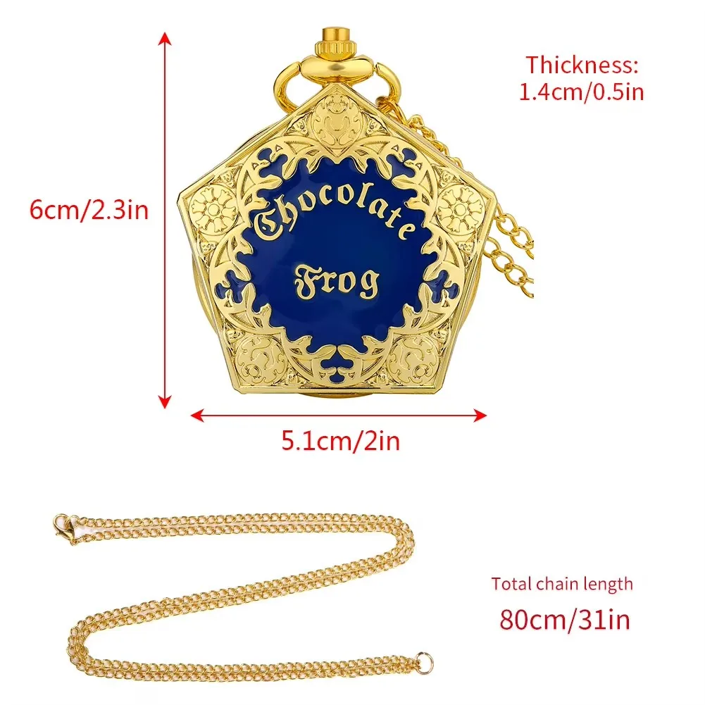 Jewelry Accessories Golden Pentagon Shaped Case Necklace Chain Pocket Clock Pendant Steampunk Quartz Pocket Watch for Kids Gift