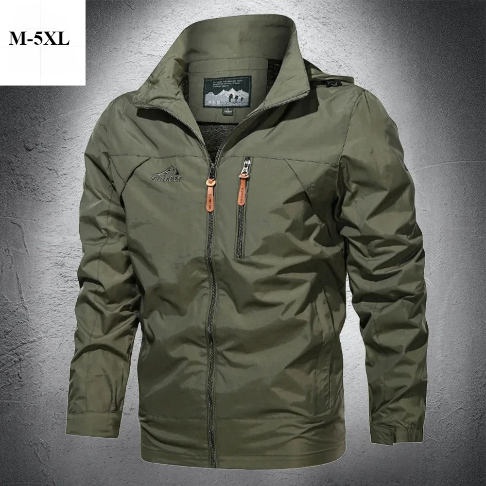 

Autumn Men Outdoor Windproof Jackets Hooded Windbreaker Coat Camping Fishing Tactical Military Male Breathable Casual Jacket 5XL