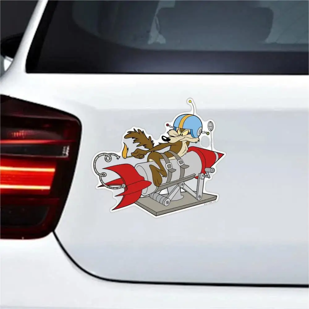 Personalized Fan Emblems Rocket Wile E. Coyote Car Decal Car Stickers Occlusion Scratch Refrigerator Bumper Vinyl Car Wrap Decor