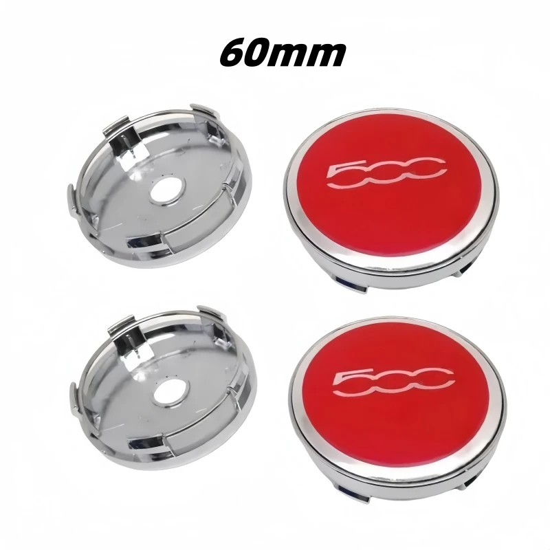 56mm/60mm for Fiat 500 Logo Car Wheel Center Hub Caps Stickers Grande Punto Abarth Tipo Panda Ducato Freemont Doblo Accessories