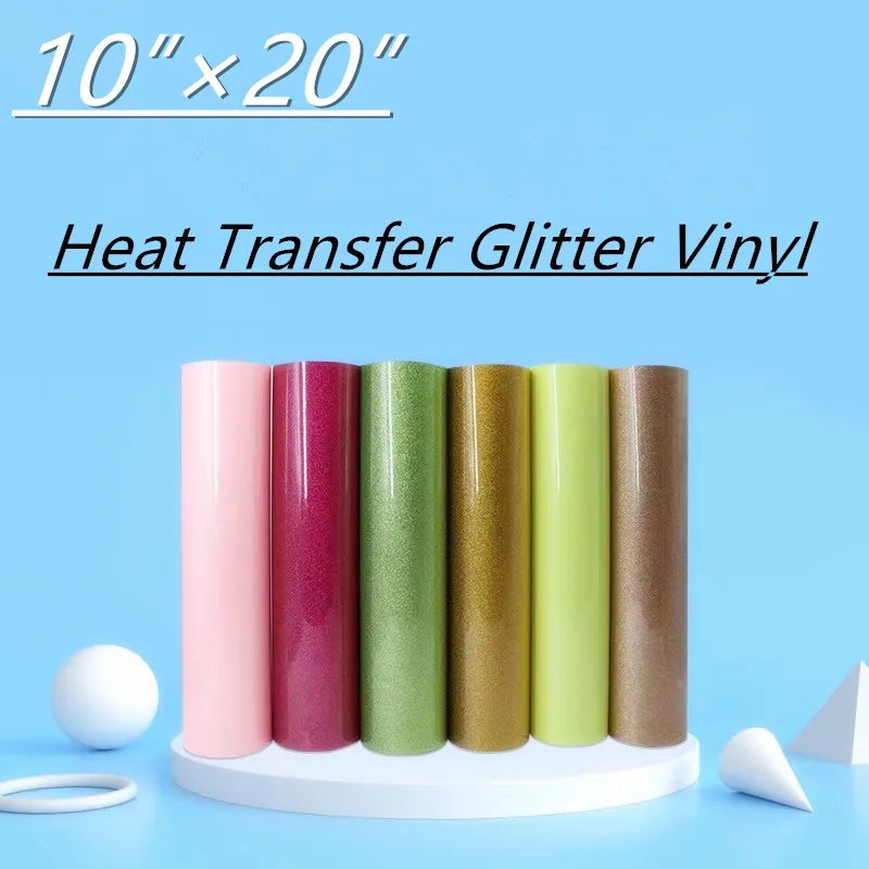 Multiple colour Heat transfer glitter vinyl iron on for clothes HTV shirt high elastic decor film easy to cut