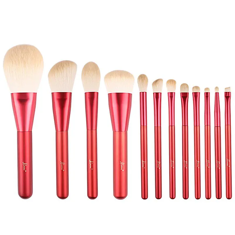 Conjunto de Pincéis de Maquiagem Profissionais com Pincéis para Base e Sombra, Ferramentas Cosméticas com Cerdas Macias