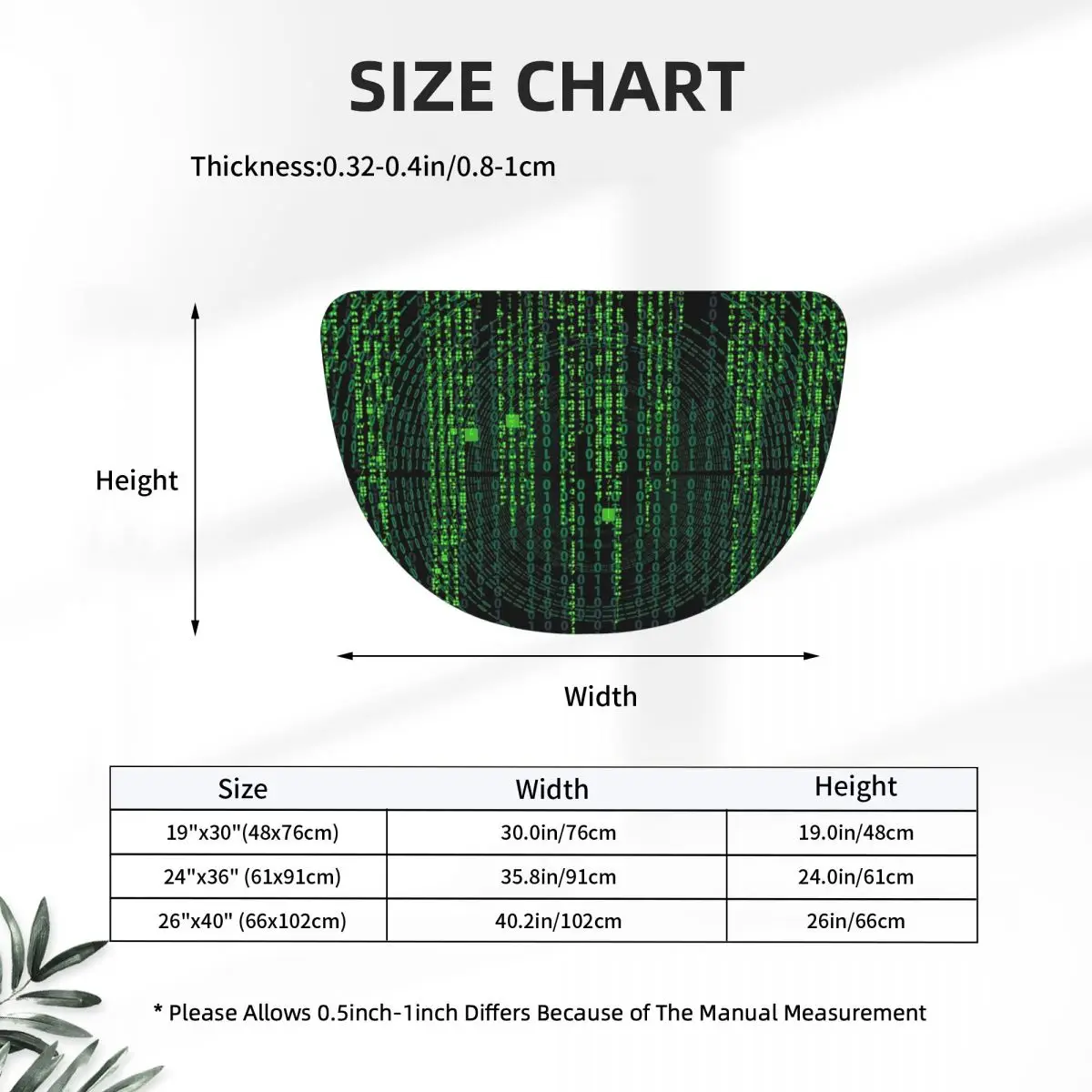 Matrix Original Green Design Soft Flannel Half Round Doormat Non Slip Bathroom Mat Absorbent Floor Carpet for Home Bedroom