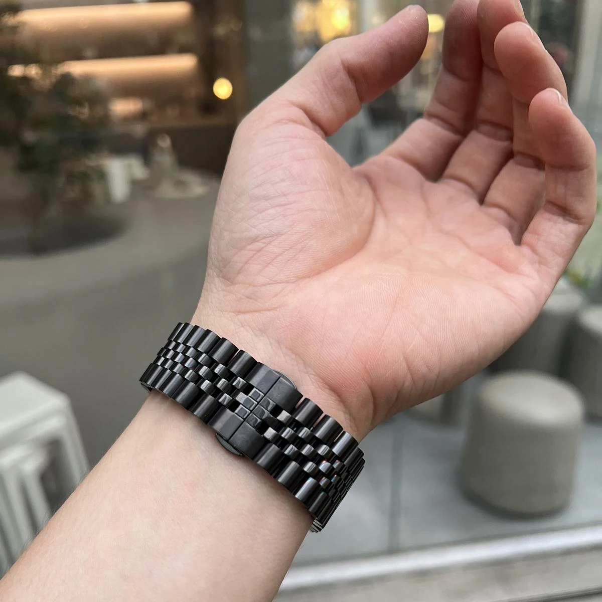 حزام من الفولاذ المقاوم للصدأ لساعة سامسونج جالاكسي 8 40 44 ملم بدون فجوات حزام معدني لساعة جالاكسي 8 كلاسيك 46 ملم حزام ساعة سريع التركيب