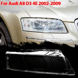 Headlight Lampshade Transparent Headlight Lens Left and Right Lampshade Cover For Audi A8 D3 4E A 8 2002-2009