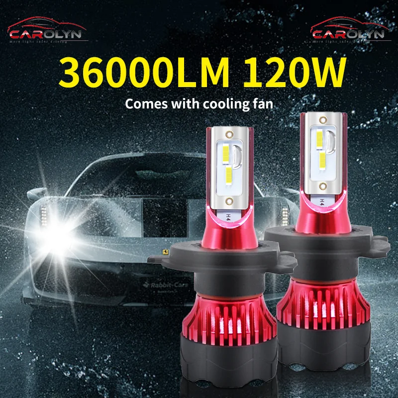 CAMOTO 3570 LED H4 H7 H11 HB3 HB4 HIR2 Max Power 60W 36000LM Car Headlight 6000K White Max Lumen Wattage LED Bulb 2X