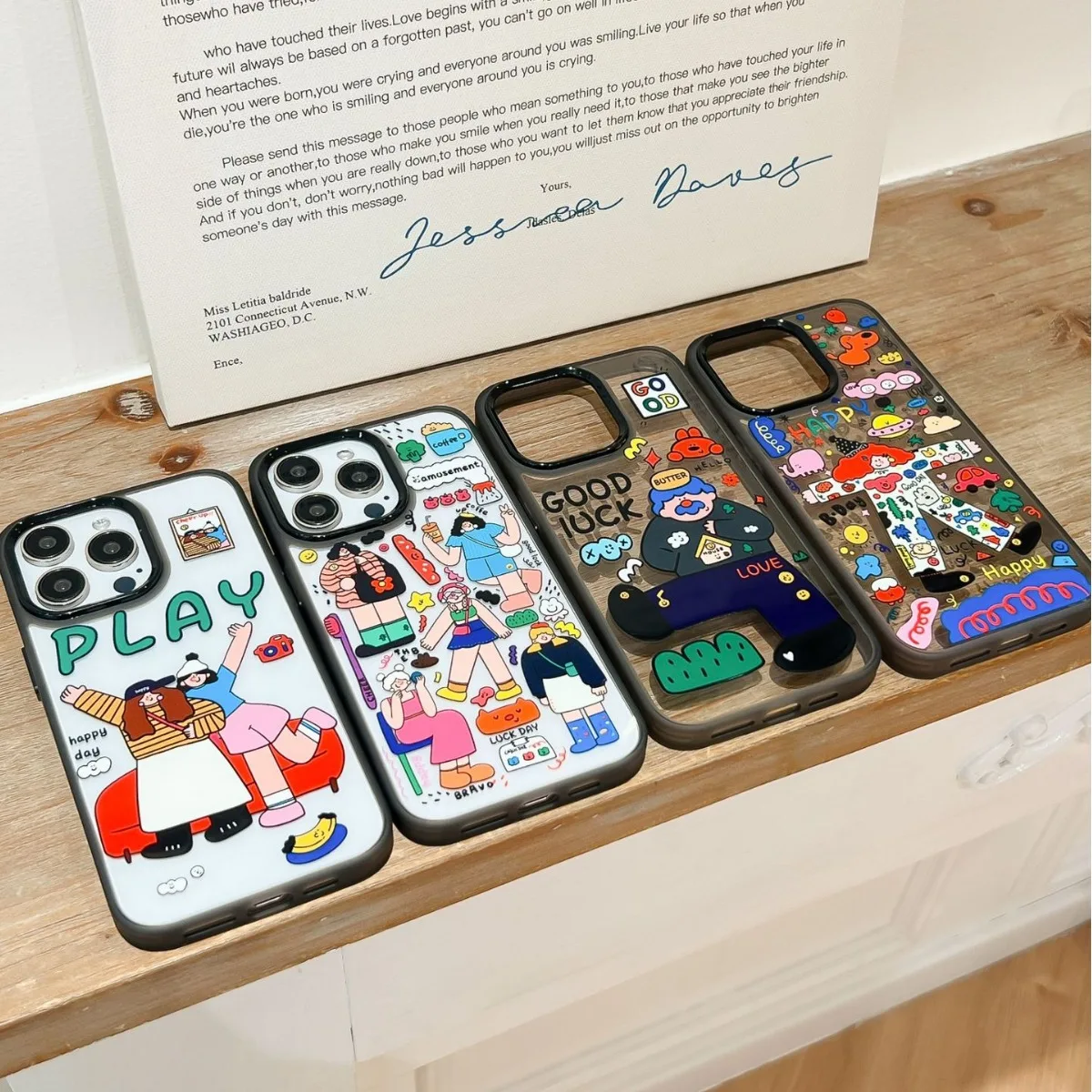 

Graffiti girl pattern mobile phone case, suitable for iPhone15pro painted 15promax anti-drop protective case