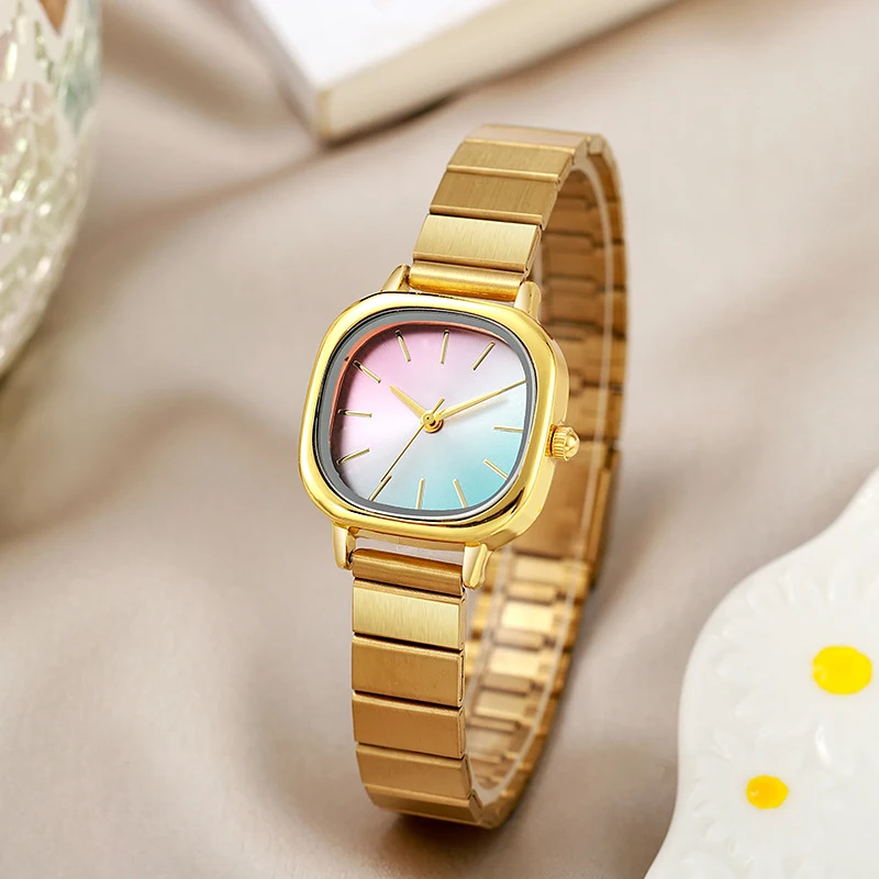 MAYZHISU женские кварцевые золотые наручные часы, роскошные женские часы из нержавеющей стали, водонепроницаемые женские часы, браслет для девочек